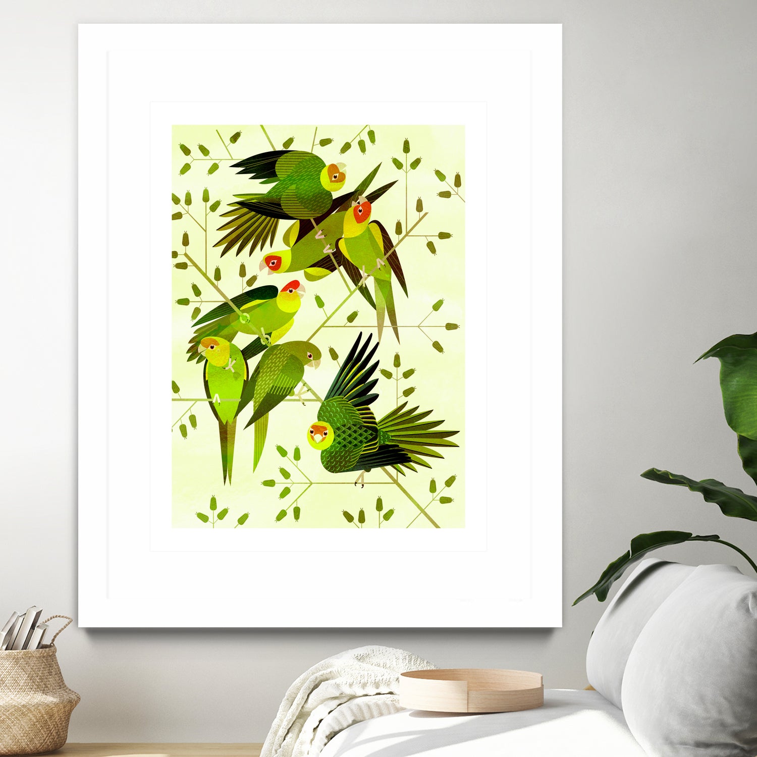 Carolina Parakeet by Scott Partridge on GIANT ART - green vector illustration