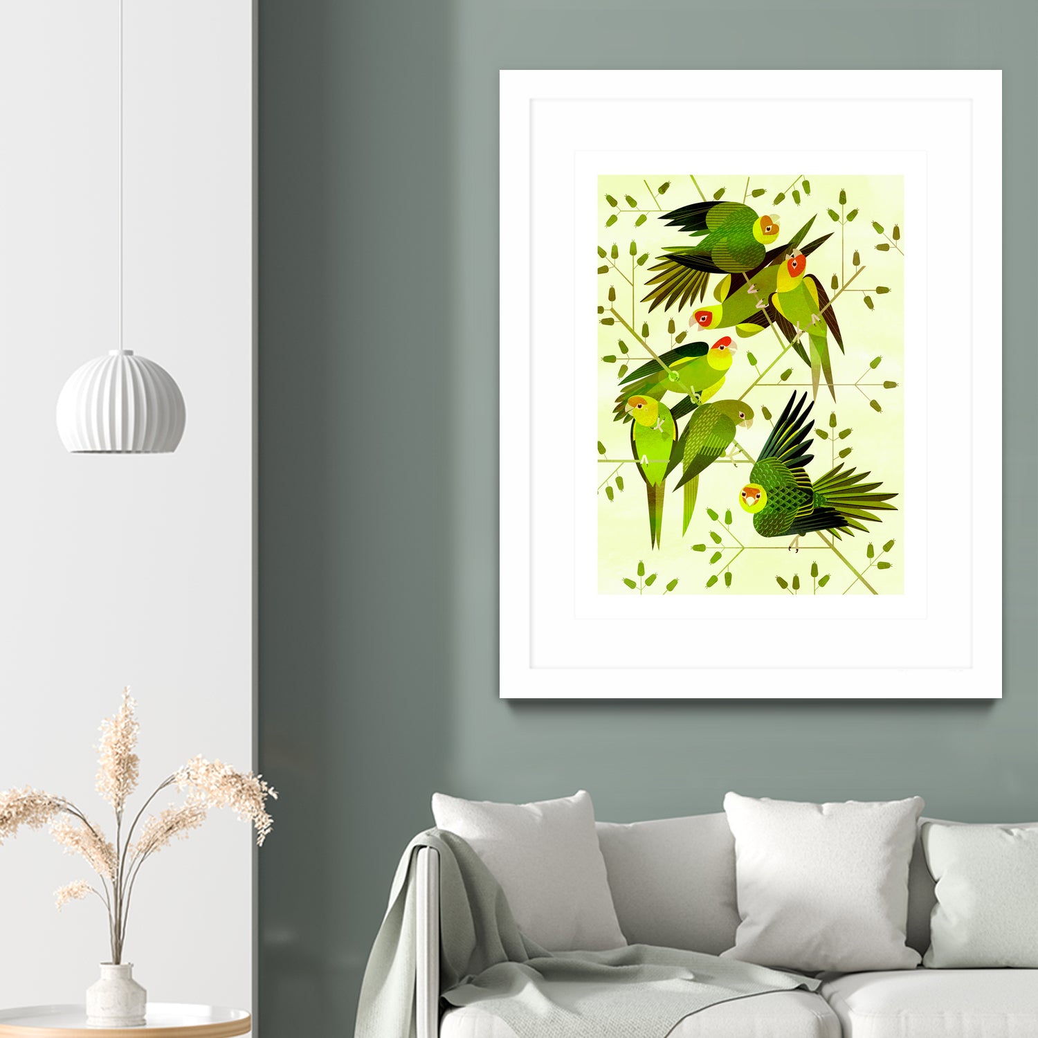 Carolina Parakeet by Scott Partridge on GIANT ART - green vector illustration