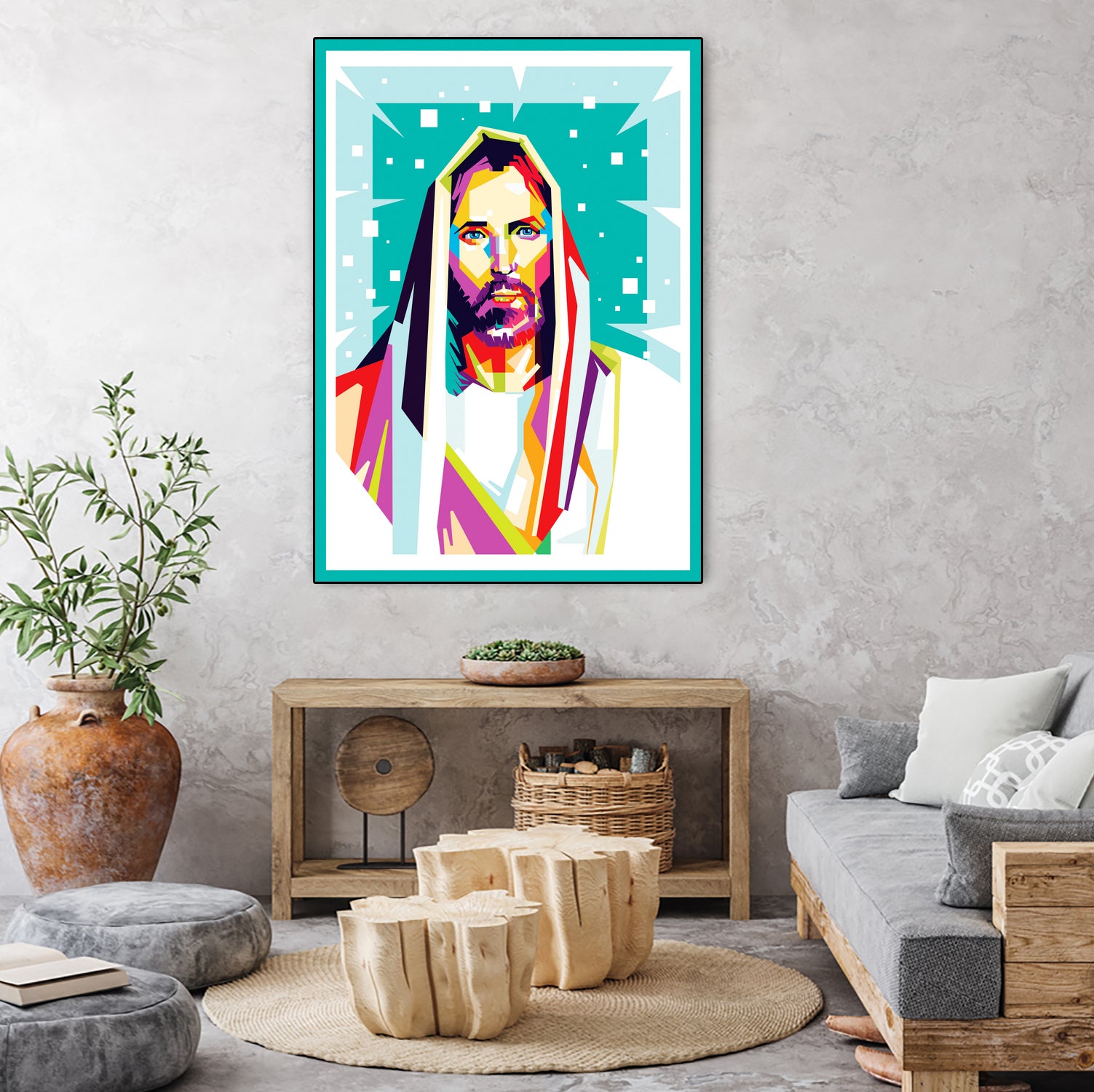 Jesus Christ in WPAP art by Riweldo Sayuna on GIANT ART - blue character design