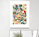 Floral and Pin Up Girls II Pattern by burcu korkmazyurek on GIANT ART - white digital painting