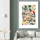 Floral and Pin Up Girls II Pattern by burcu korkmazyurek on GIANT ART - white digital painting