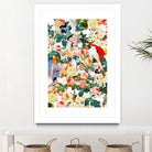 Floral and Pin Up Girls II Pattern by burcu korkmazyurek on GIANT ART - white digital painting