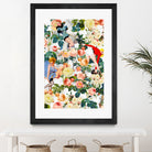 Floral and Pin Up Girls II Pattern by burcu korkmazyurek on GIANT ART - white digital painting