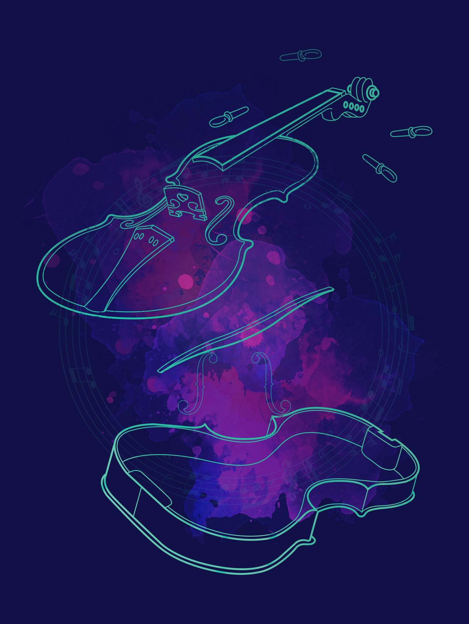 Violin Lines by Leandro Jorge on GIANT ART - fuchsia digital painting