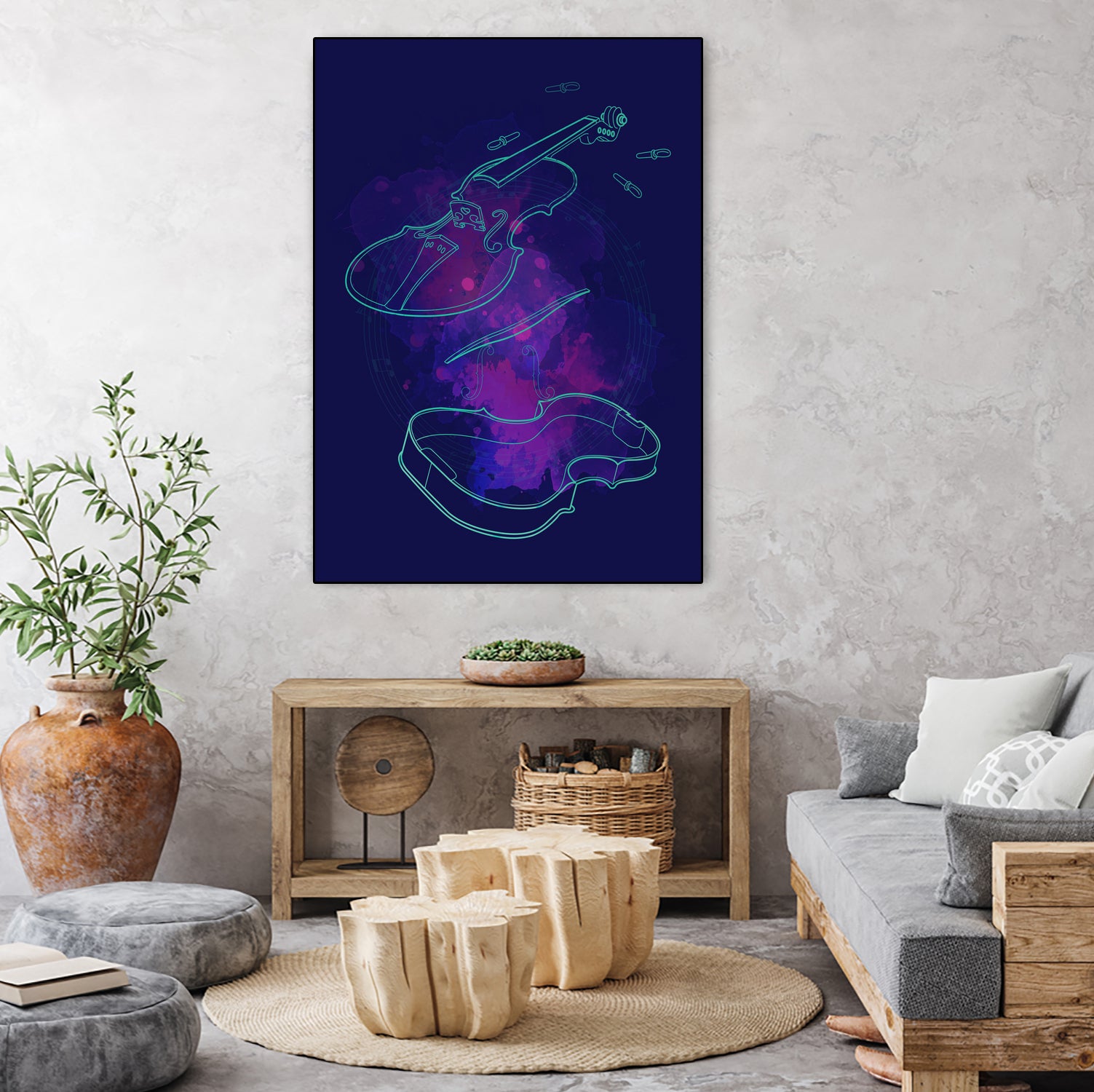 Violin Lines by Leandro Jorge on GIANT ART - fuchsia digital painting