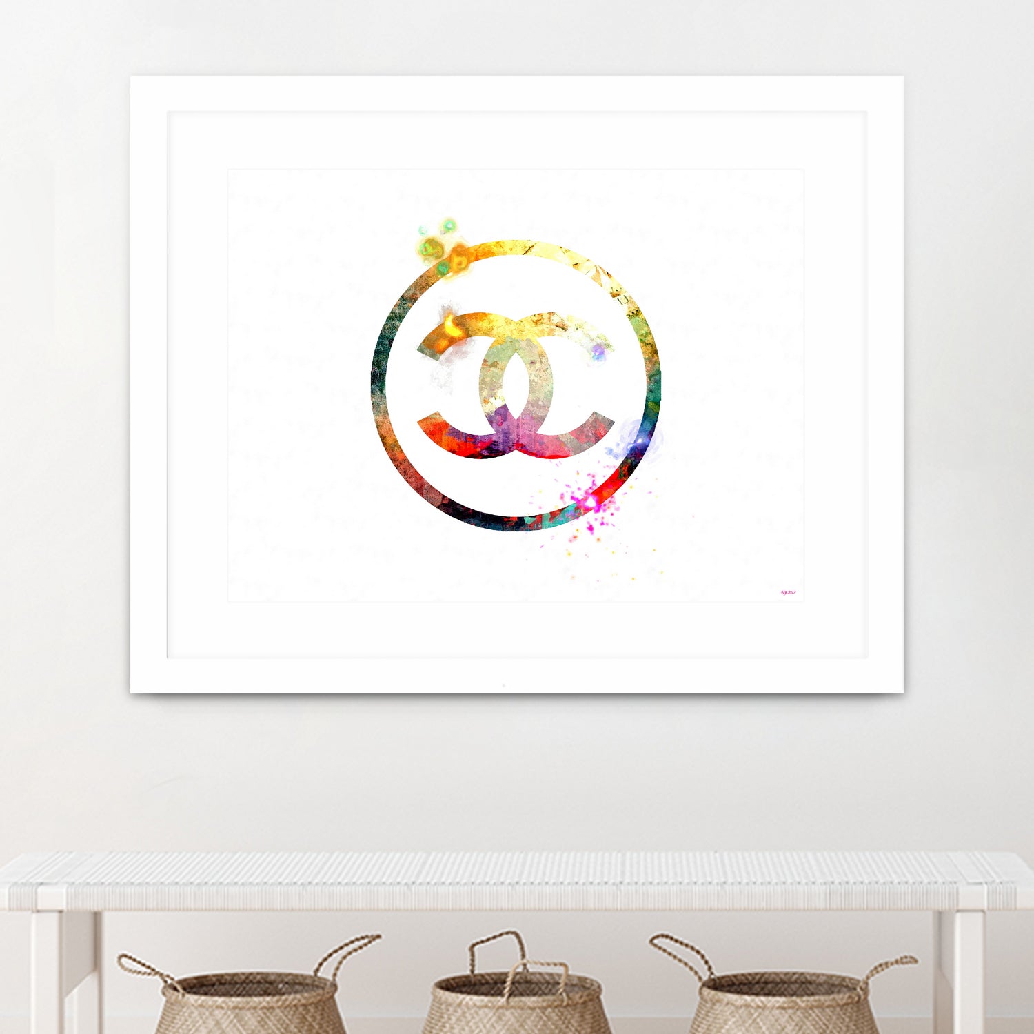 Chanel Logo by Daniel Janda on GIANT ART - white mixed media