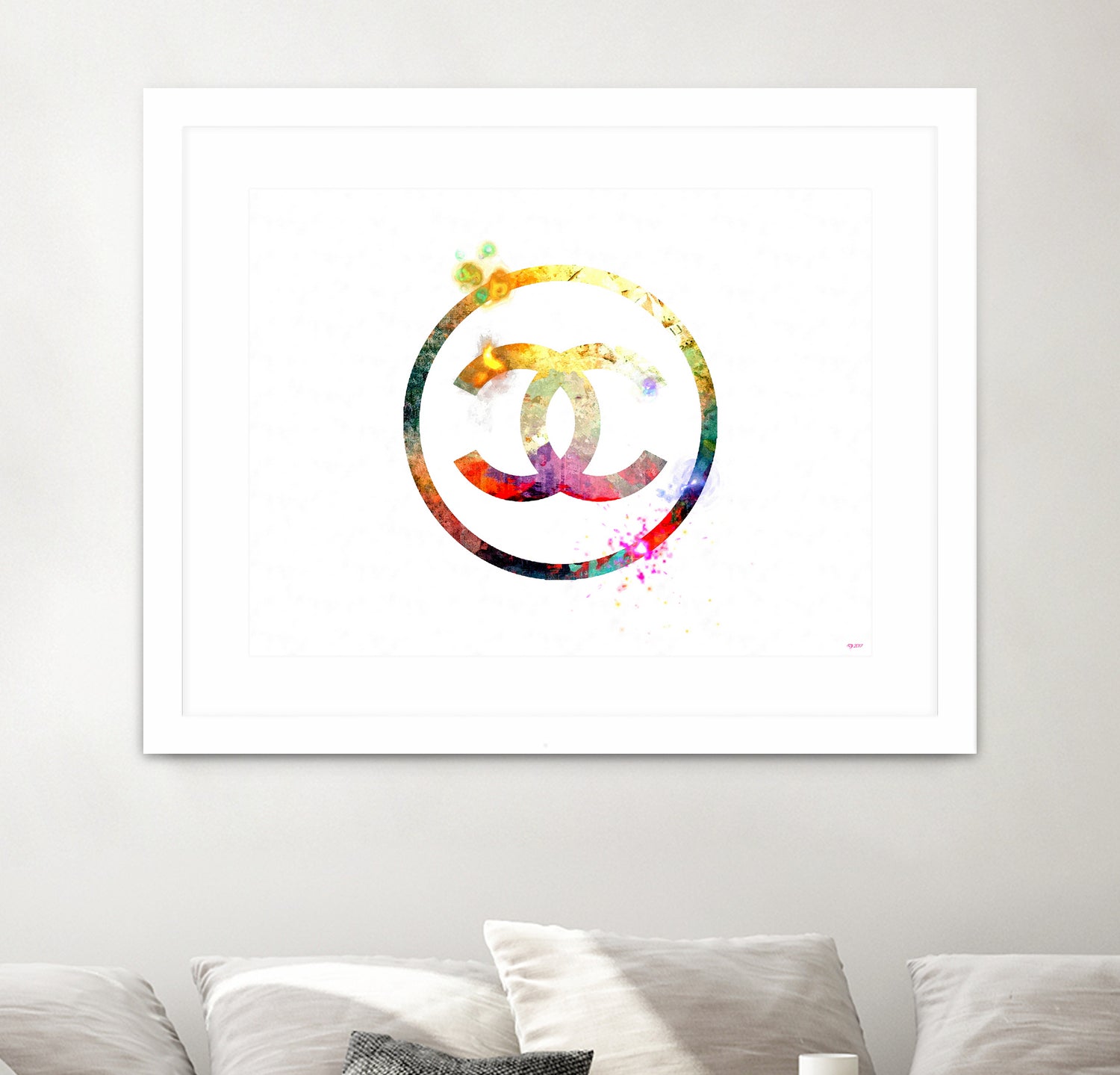 Chanel Logo by Daniel Janda on GIANT ART - white mixed media