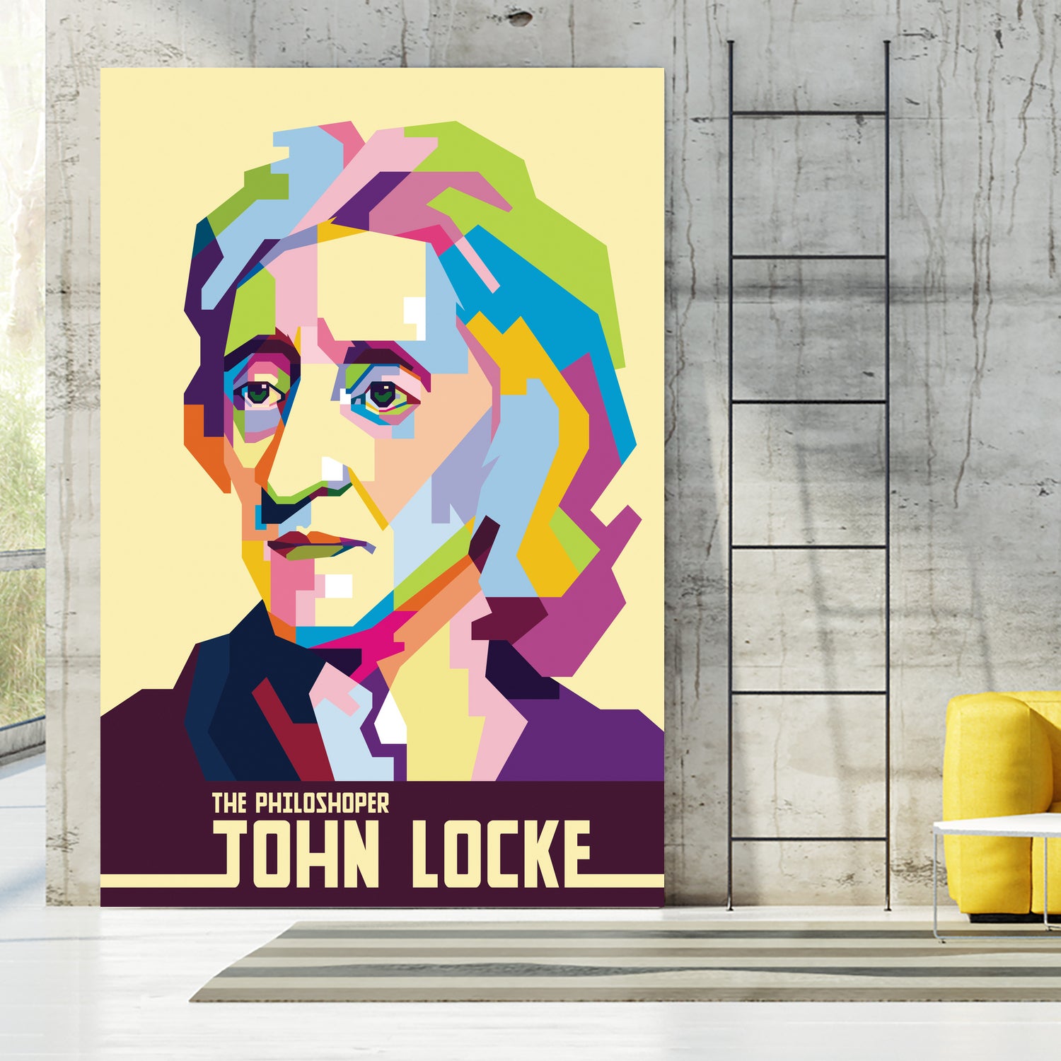 John Locke in Pop Art Portrait by Ahmad Taufiq on GIANT ART - white vector illustration