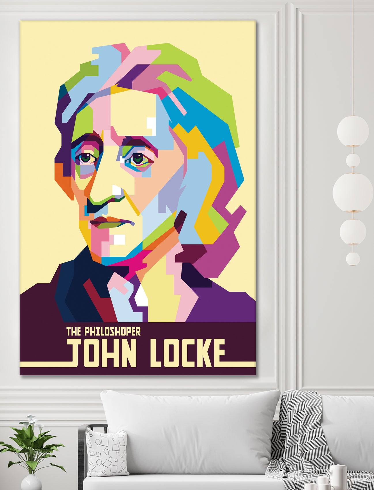 John Locke in Pop Art Portrait by Ahmad Taufiq on GIANT ART - white vector illustration