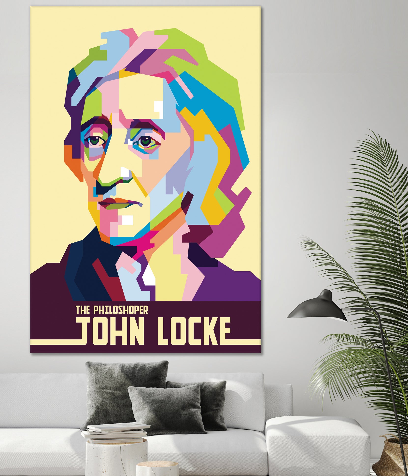 John Locke in Pop Art Portrait by Ahmad Taufiq on GIANT ART - white vector illustration