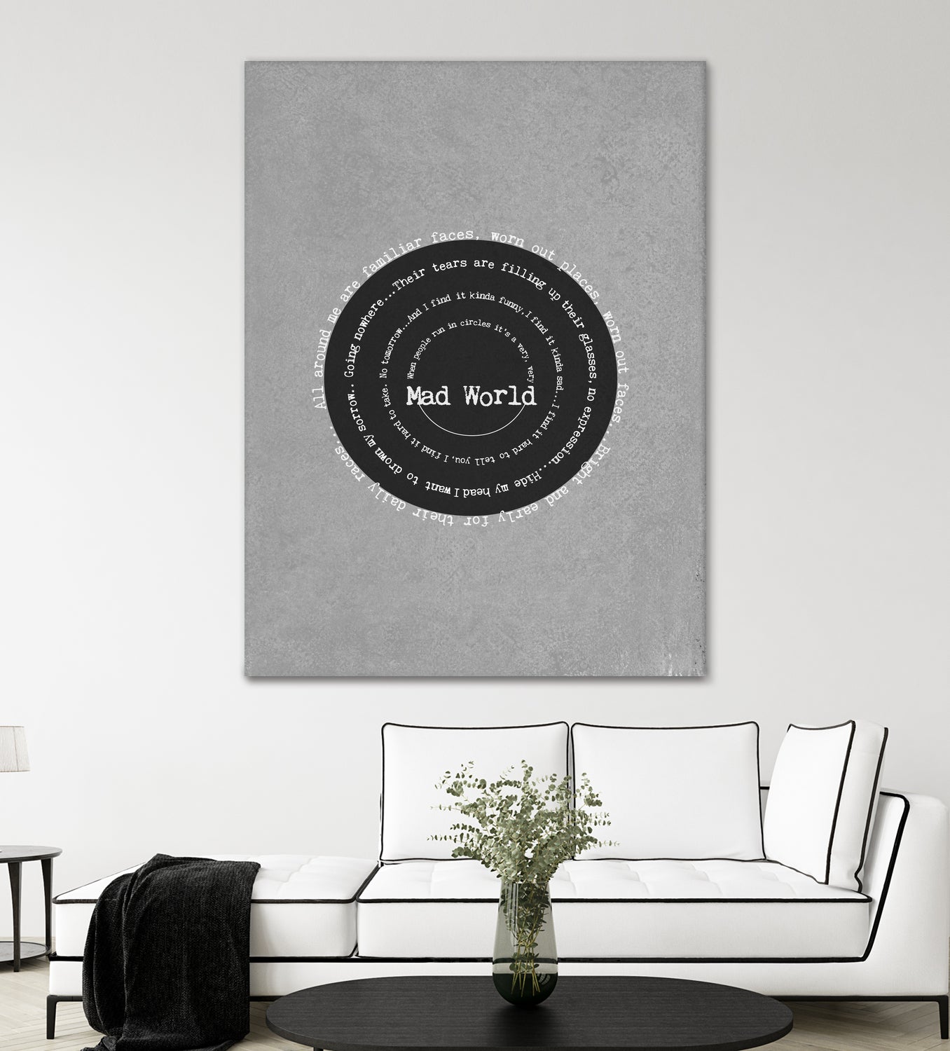 Mad World by Gary Jules Poster by Aline Ferreira on GIANT ART - gray typography