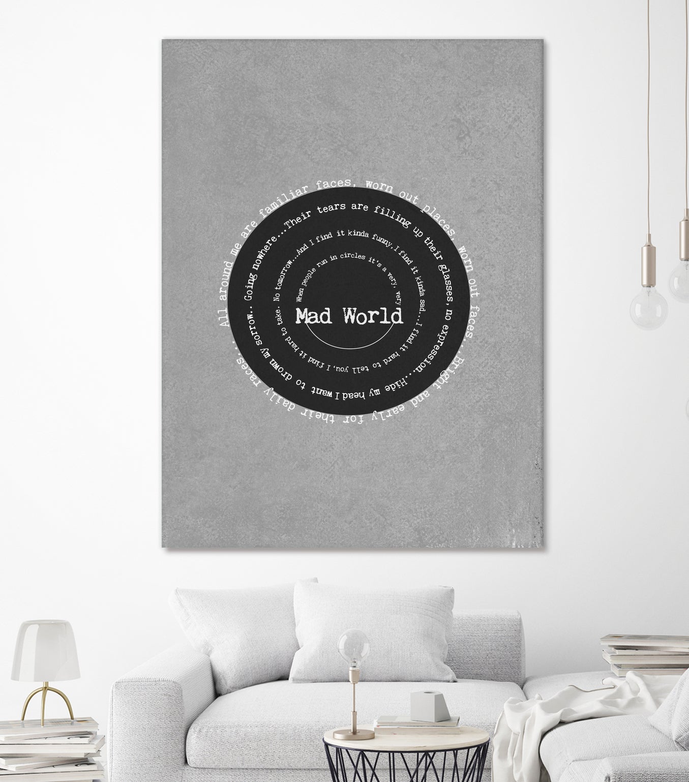 Mad World by Gary Jules Poster by Aline Ferreira on GIANT ART - gray typography