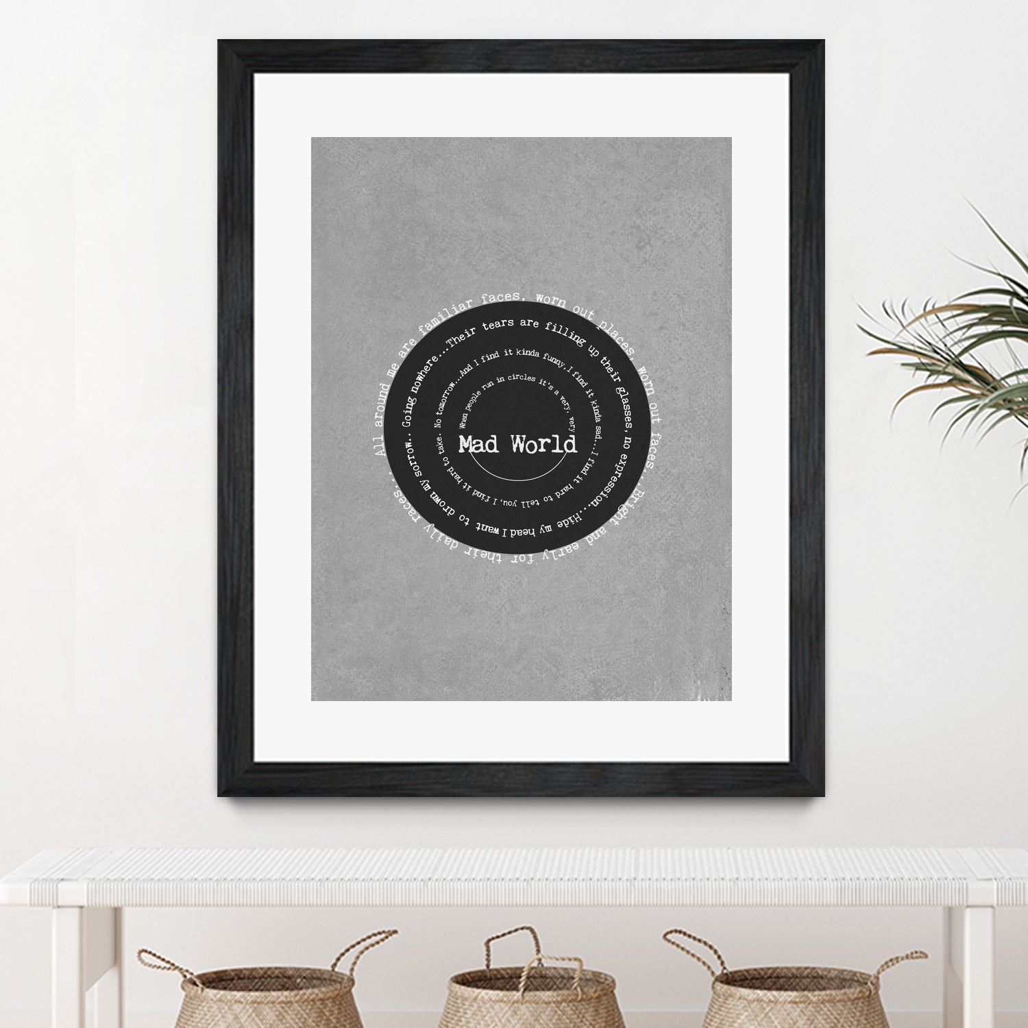 Mad World by Gary Jules Poster by Aline Ferreira on GIANT ART - gray typography