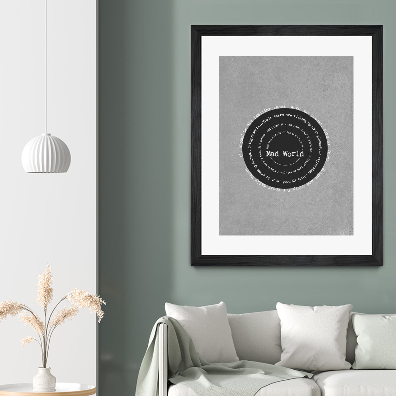 Mad World by Gary Jules Poster by Aline Ferreira on GIANT ART - gray typography