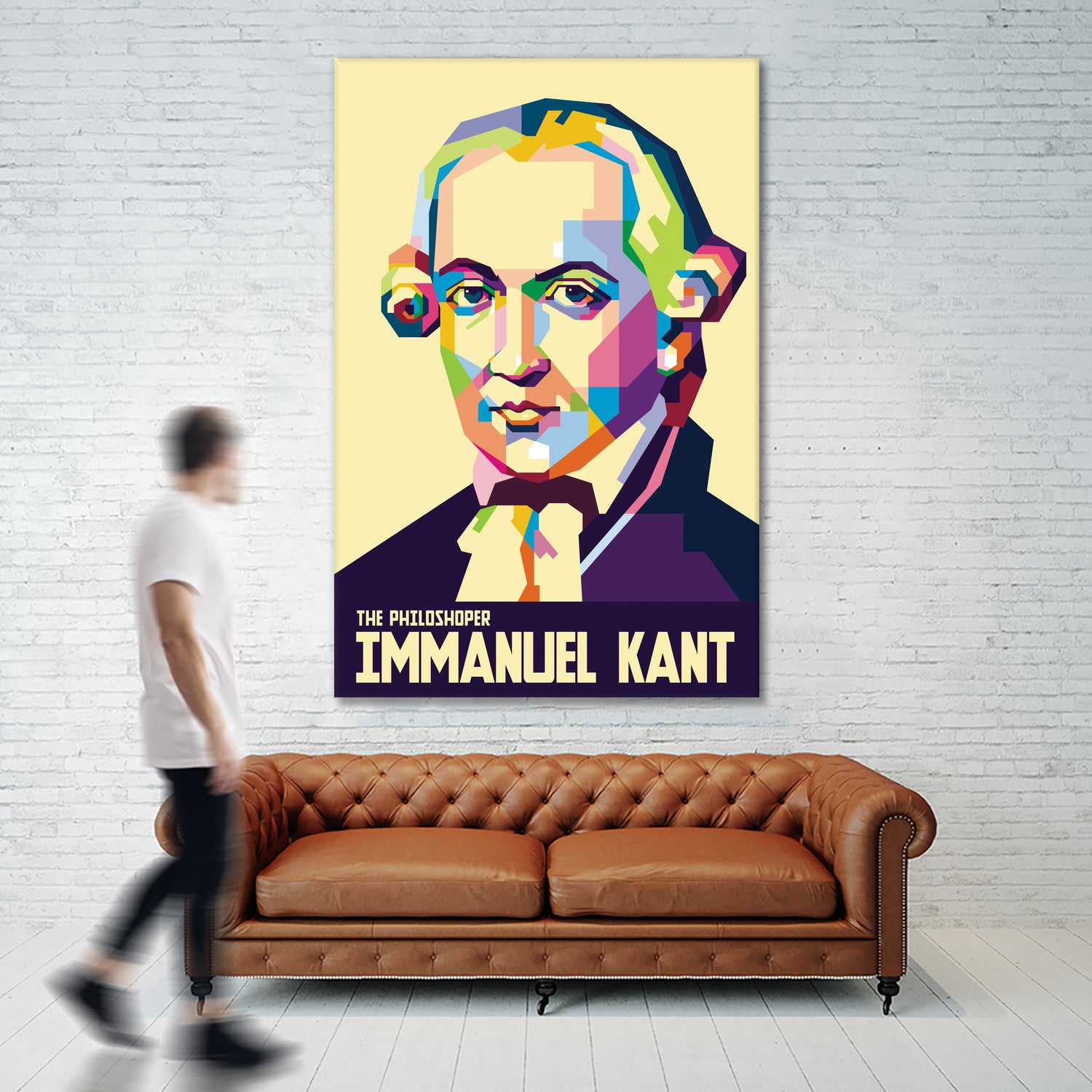 Immanuel Kant in Pop Art Portrait by Ahmad Taufiq on GIANT ART - white digital drawing