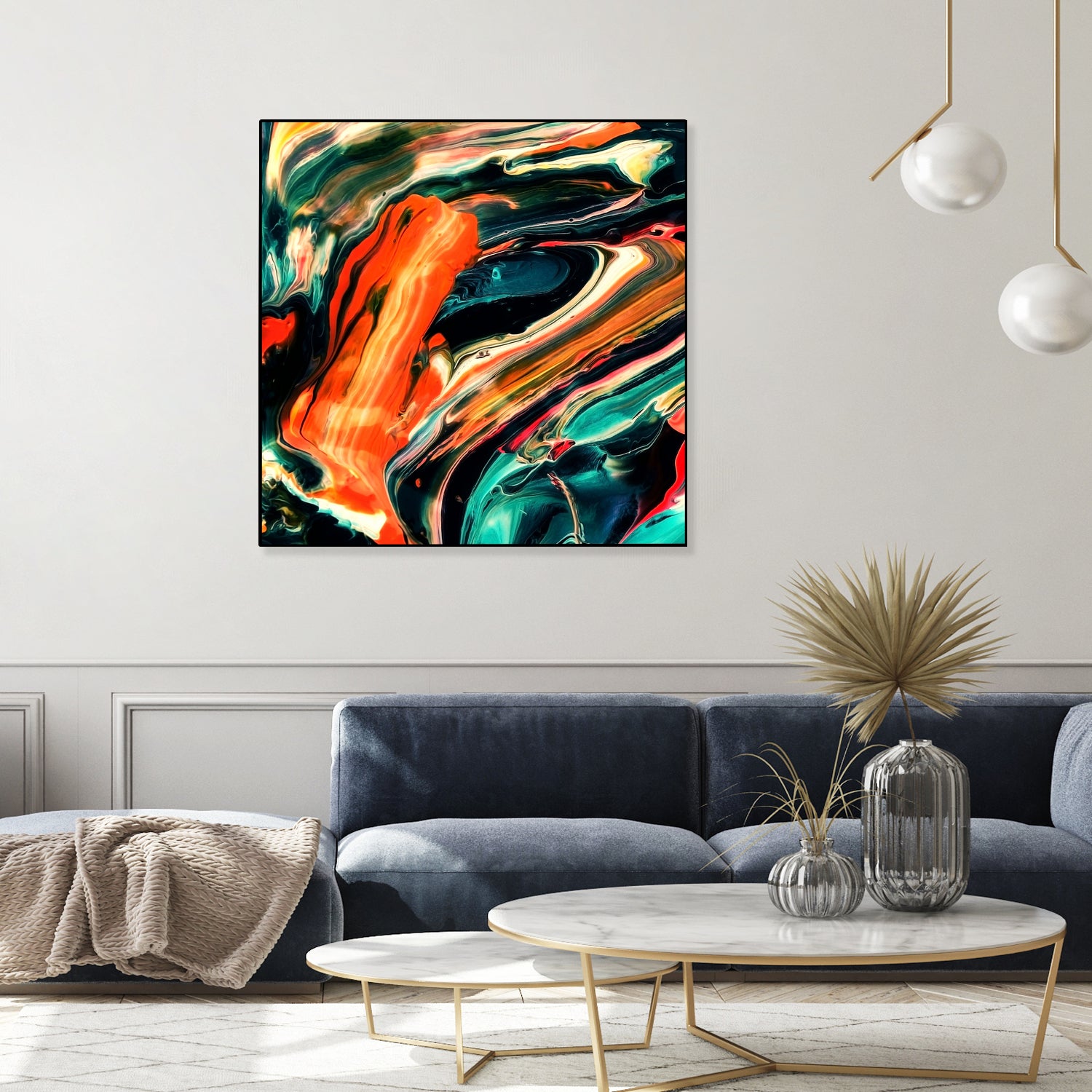 ABSTRACT COLORFUL PAINTING II-B3 by Pia Schneider on GIANT ART - orange mixed media