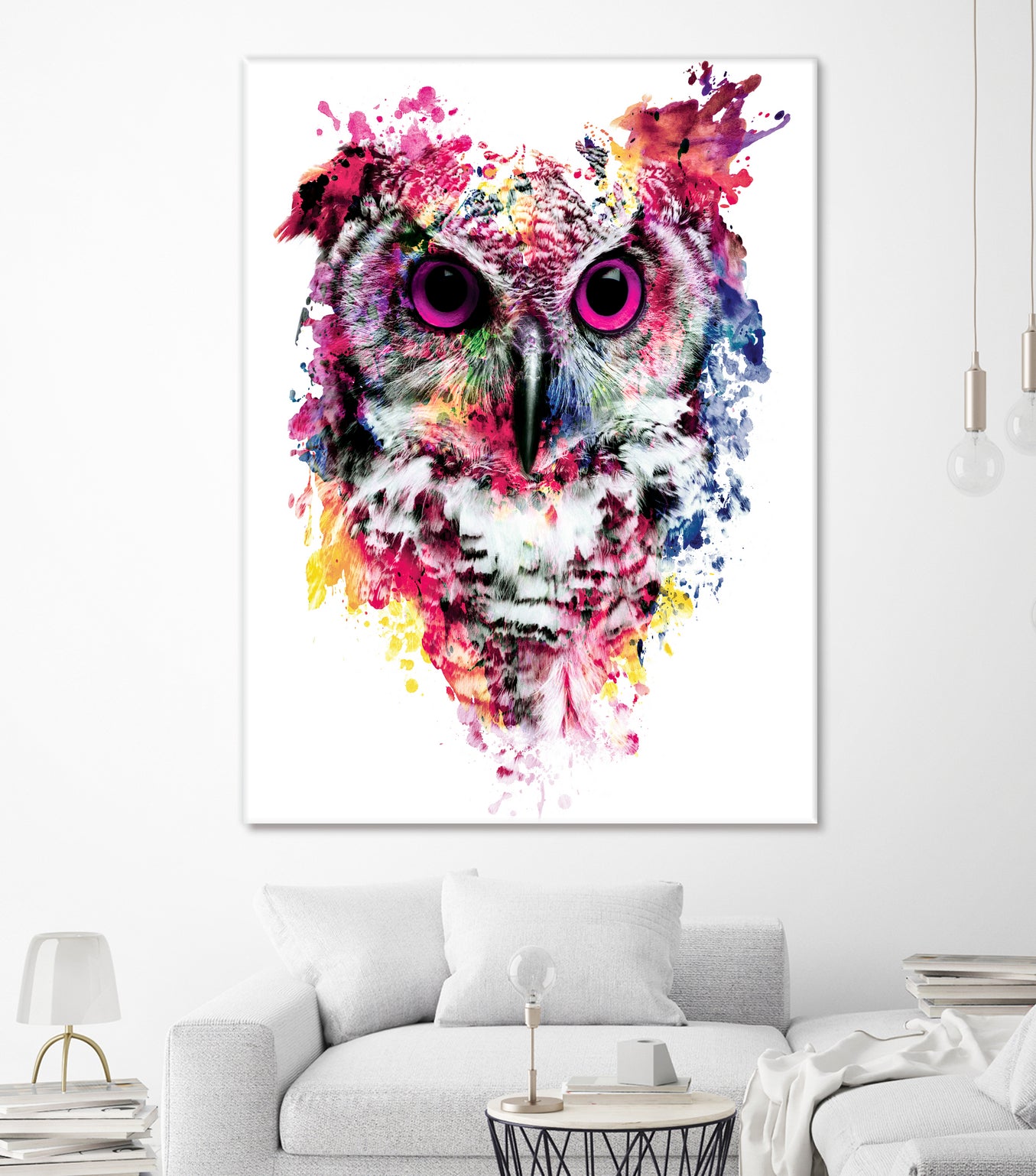 Owl by RIZA PEKER on GIANT ART - pink digital painting