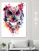 Owl by RIZA PEKER on GIANT ART - pink digital painting