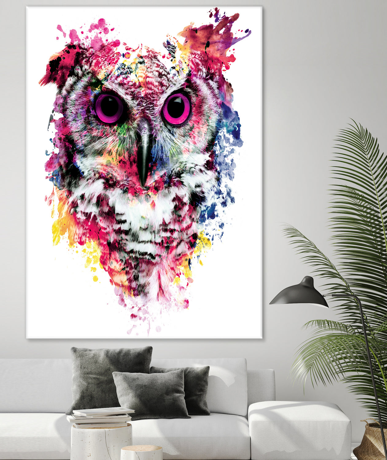 Owl by RIZA PEKER on GIANT ART - pink digital painting