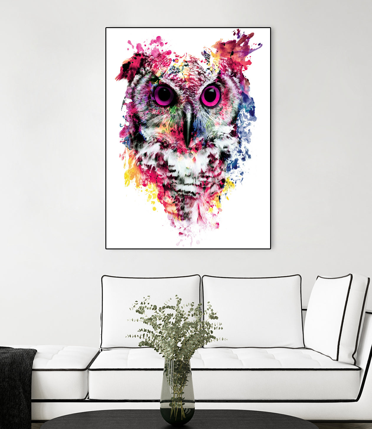 Owl by RIZA PEKER on GIANT ART - pink digital painting