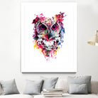 Owl by RIZA PEKER on GIANT ART - pink digital painting