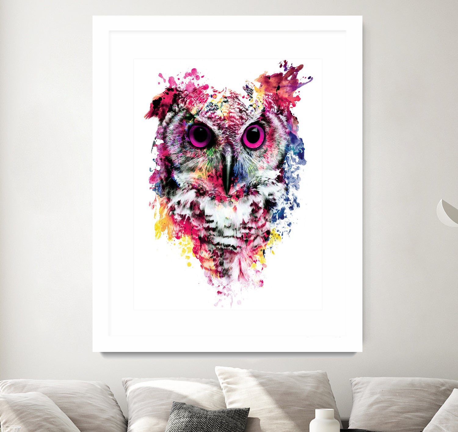 Owl by RIZA PEKER on GIANT ART - pink digital painting