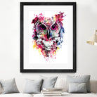 Owl by RIZA PEKER on GIANT ART - pink digital painting