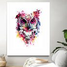 Owl by RIZA PEKER on GIANT ART - pink digital painting