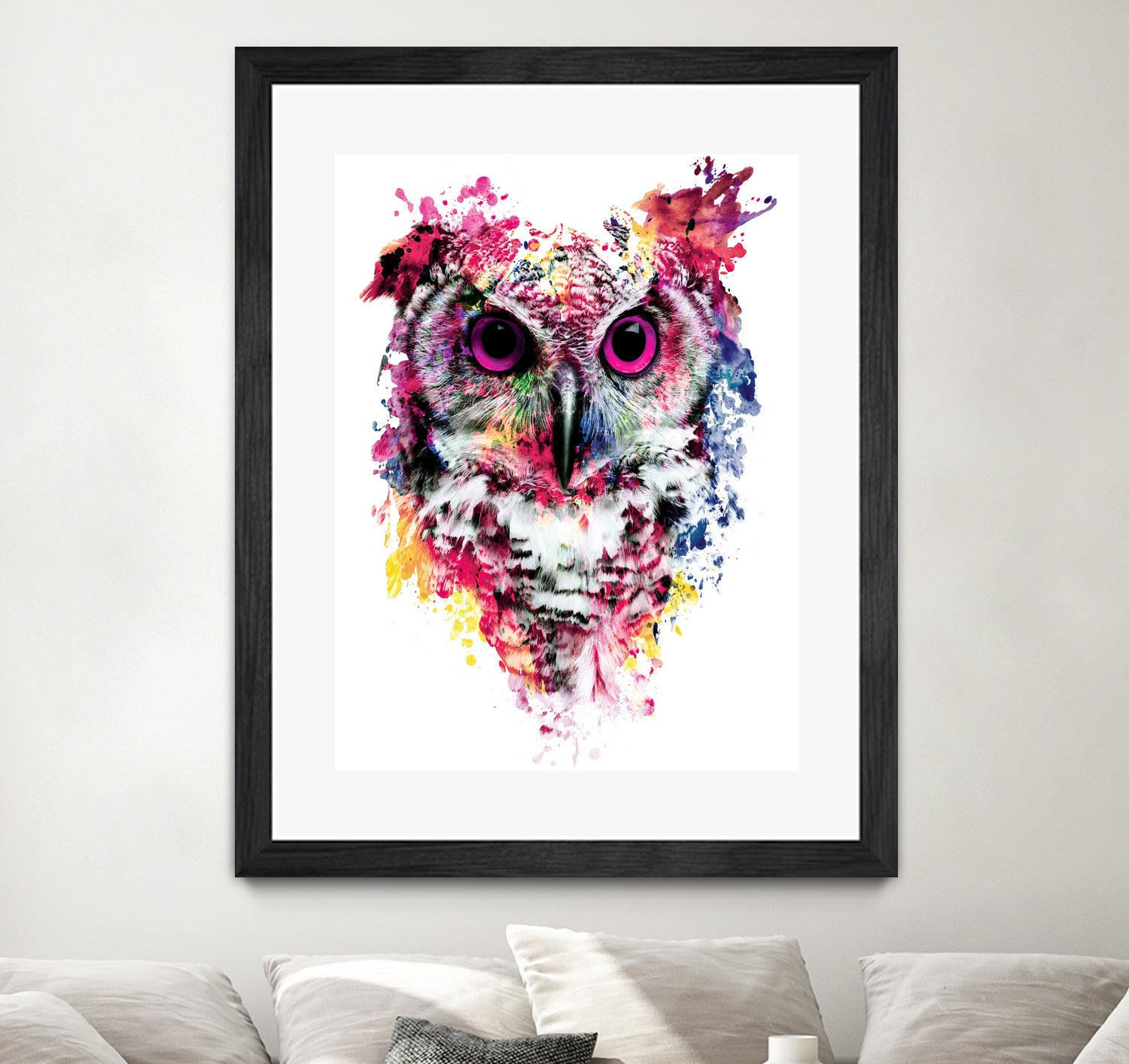 Owl by RIZA PEKER on GIANT ART - pink digital painting