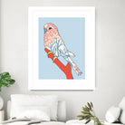 BUDGIE FLORAL BLUE by Thomas Fernez on GIANT ART - blue digital painting