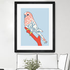 BUDGIE FLORAL BLUE by Thomas Fernez on GIANT ART - blue digital painting