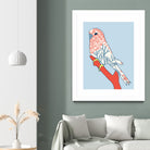 BUDGIE FLORAL BLUE by Thomas Fernez on GIANT ART - blue digital painting