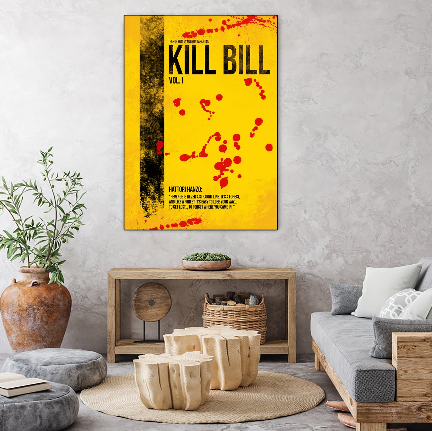 Kill Bill - Vol. I minimal movie poster alternative by HDMI 2K on GIANT ART - yellow typography