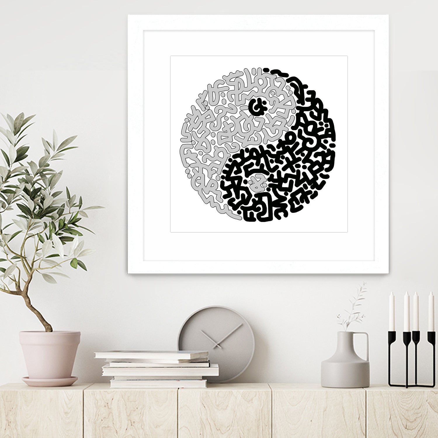 Yin & Yang by Caroline BESSIERES on GIANT ART - black digital drawing