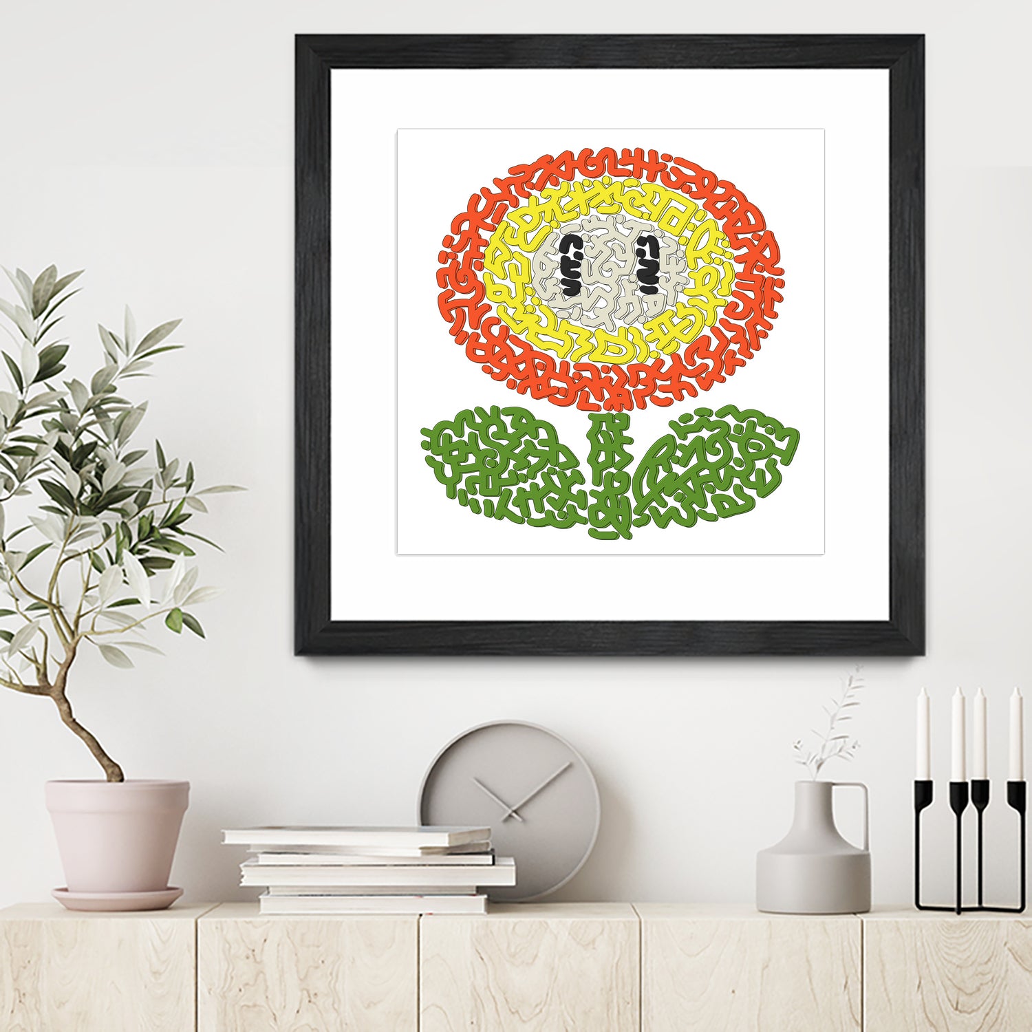 Mario's Flower of Fire by Caroline BESSIERES on GIANT ART - orange game design