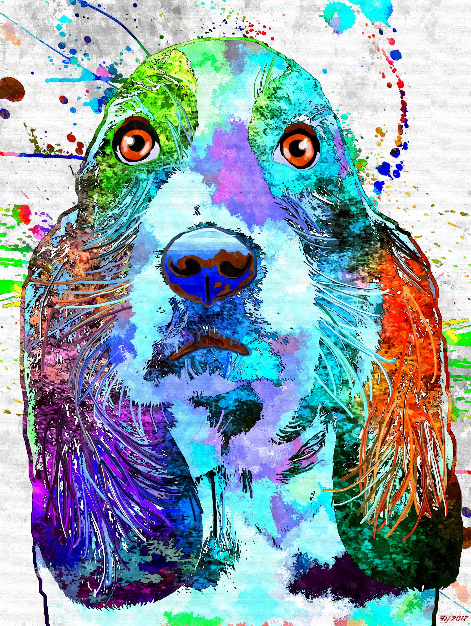 Basset Hound by Daniel Janda on GIANT ART - black digital painting