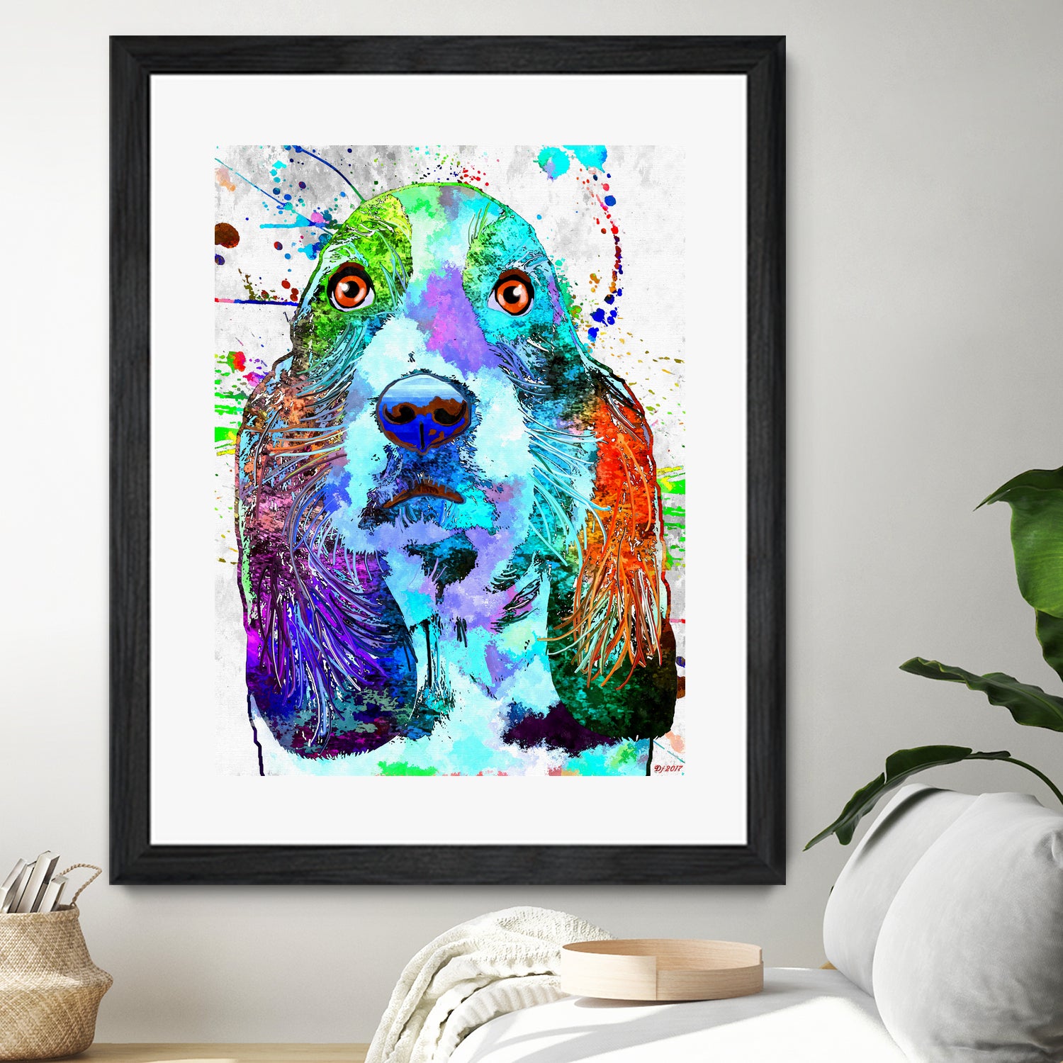 Basset Hound by Daniel Janda on GIANT ART - black digital painting