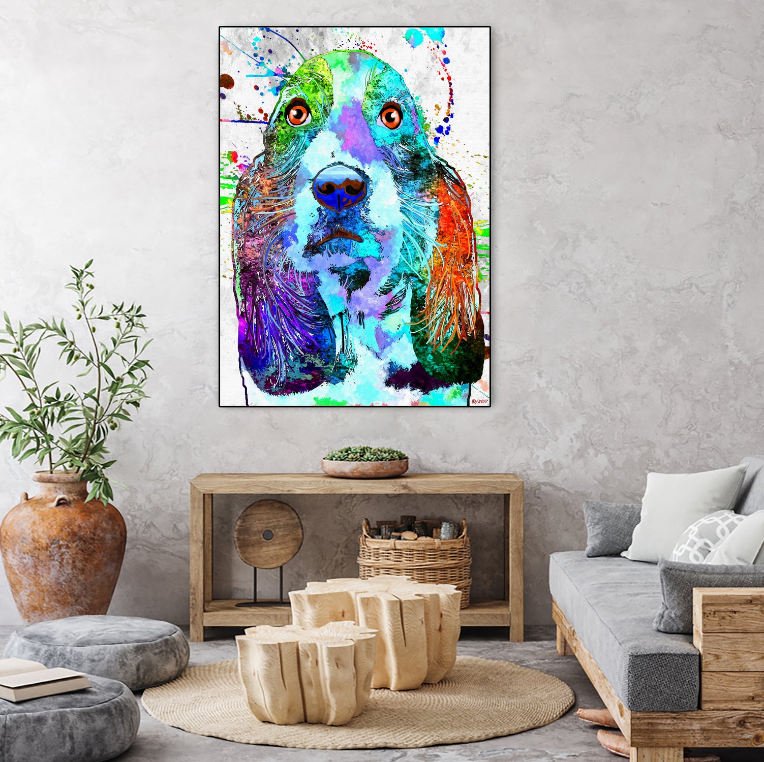 Basset Hound by Daniel Janda on GIANT ART - black digital painting