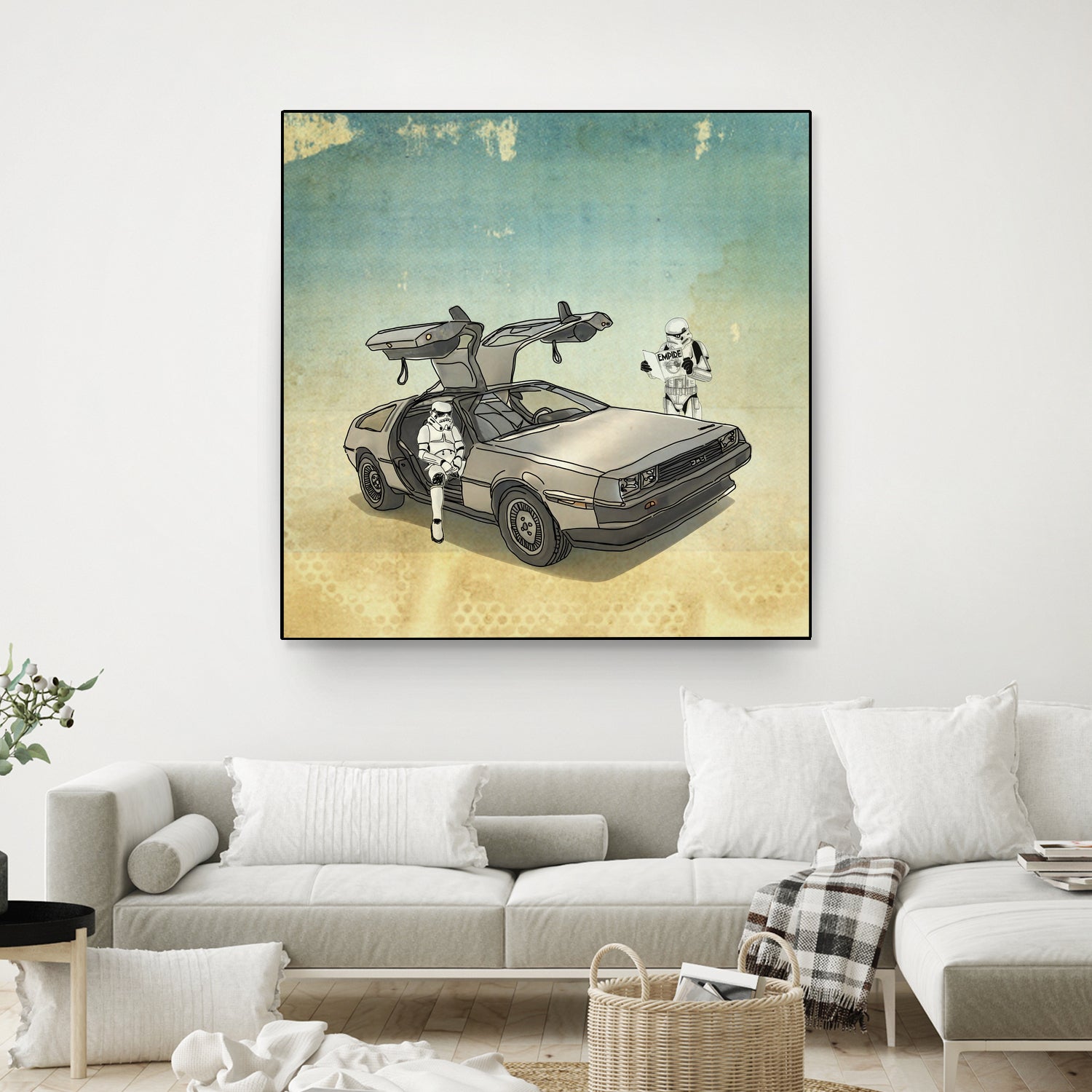 STORMTROOPER IN A DELOREAN II by Vin Zzep on GIANT ART - white digital painting