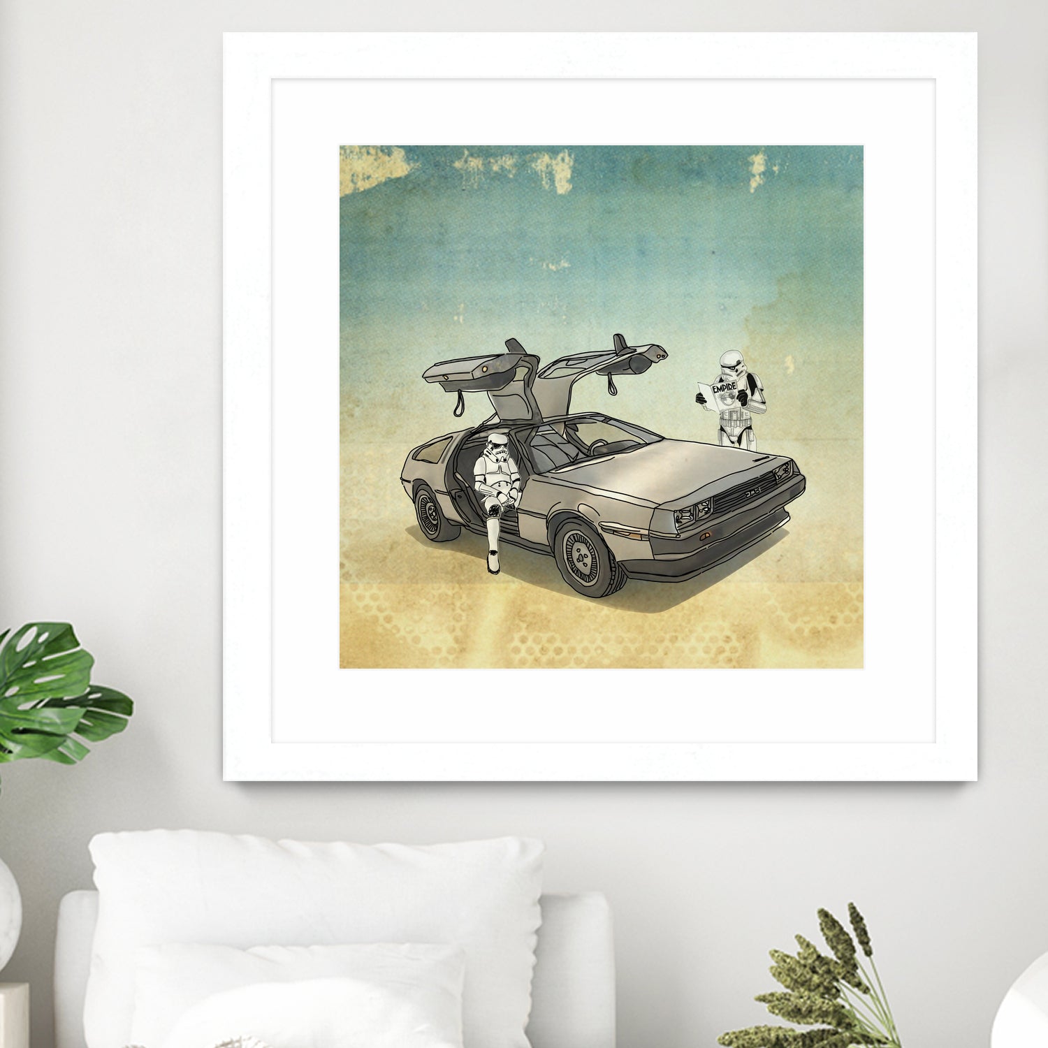 STORMTROOPER IN A DELOREAN II by Vin Zzep on GIANT ART - white digital painting