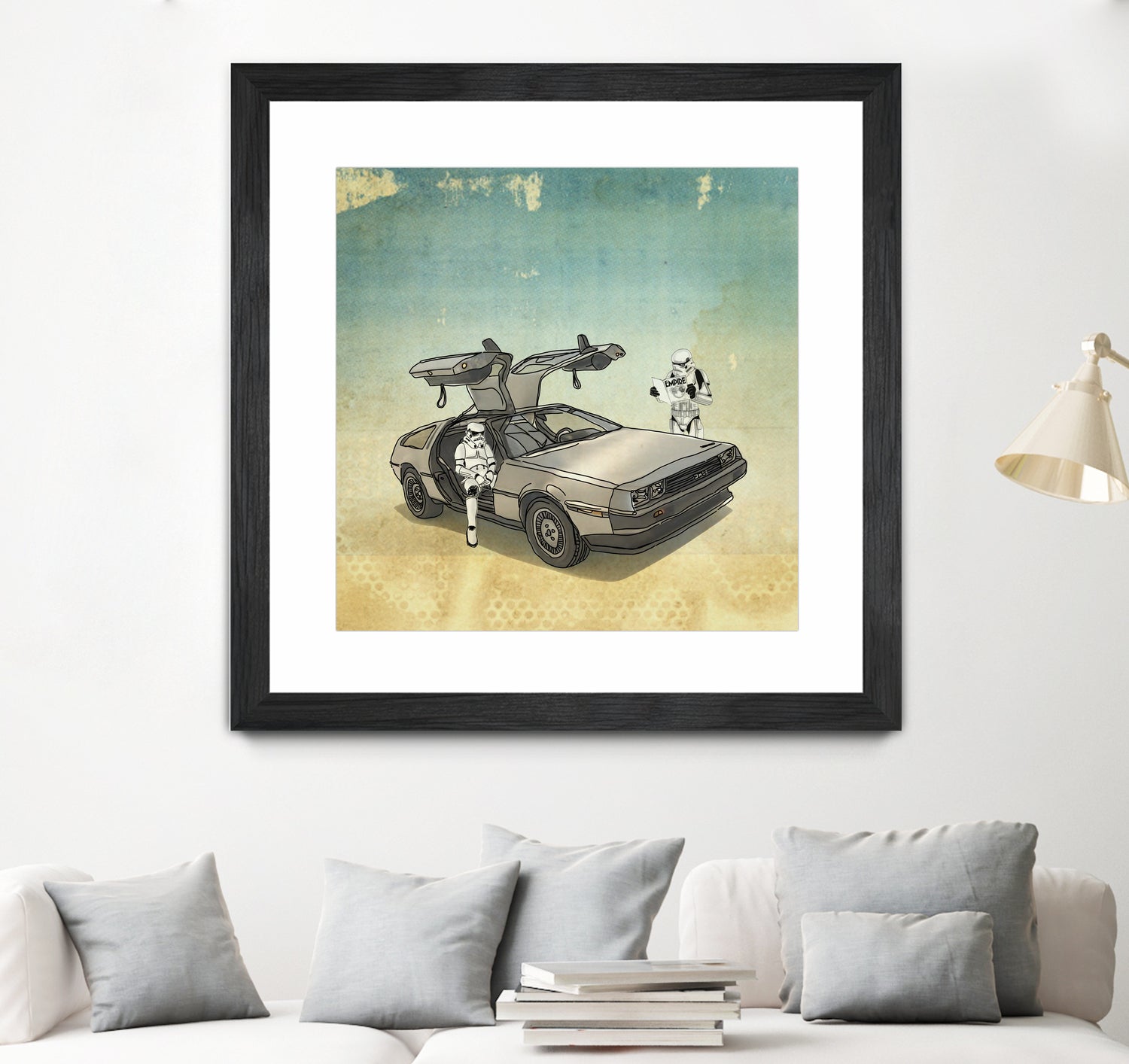 STORMTROOPER IN A DELOREAN II by Vin Zzep on GIANT ART - white digital painting