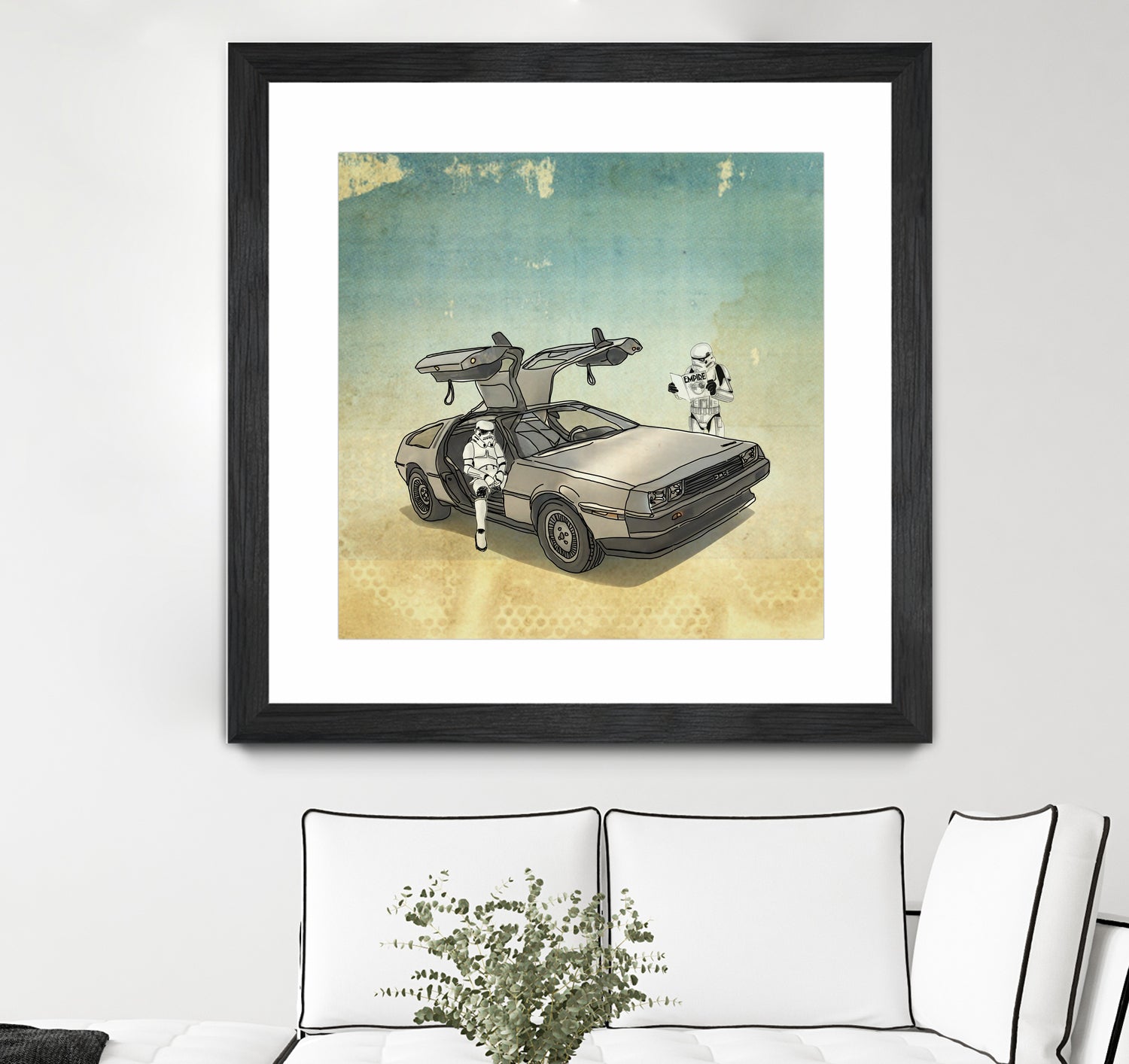 STORMTROOPER IN A DELOREAN II by Vin Zzep on GIANT ART - white digital painting