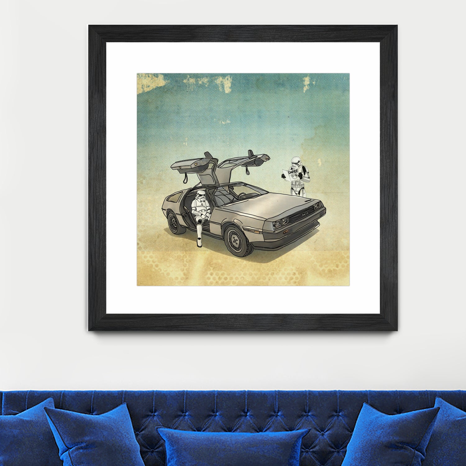 STORMTROOPER IN A DELOREAN II by Vin Zzep on GIANT ART - white digital painting