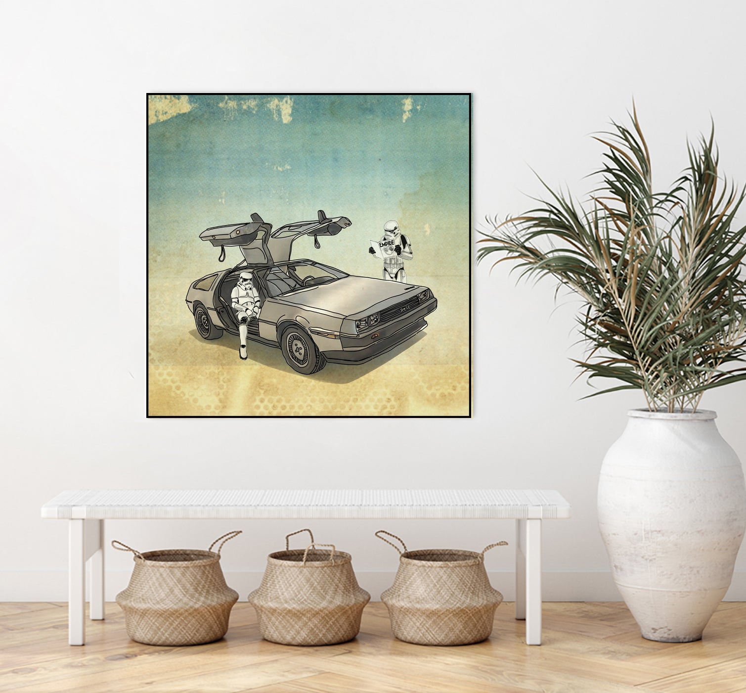 STORMTROOPER IN A DELOREAN II by Vin Zzep on GIANT ART - white digital painting