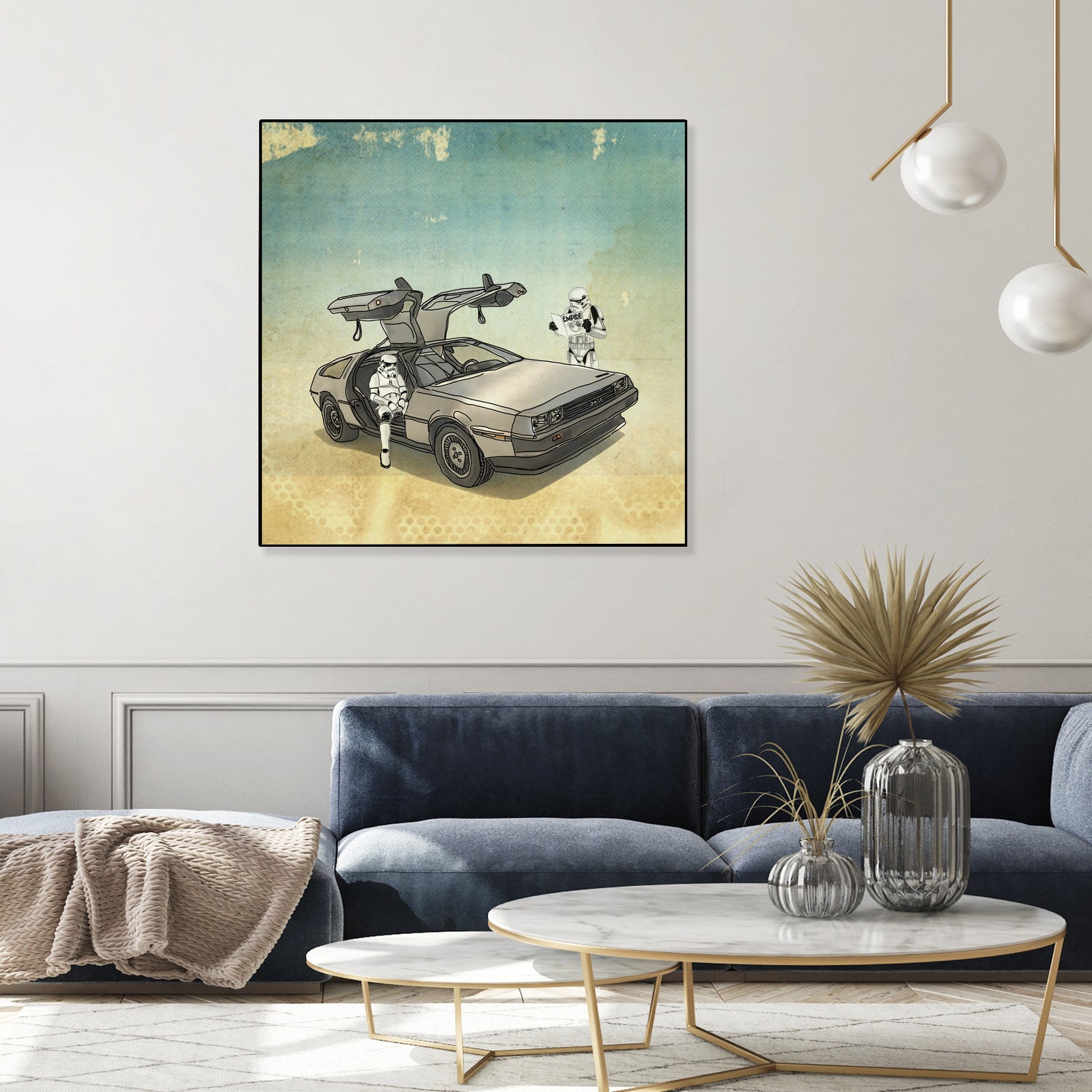 STORMTROOPER IN A DELOREAN II by Vin Zzep on GIANT ART - white digital painting