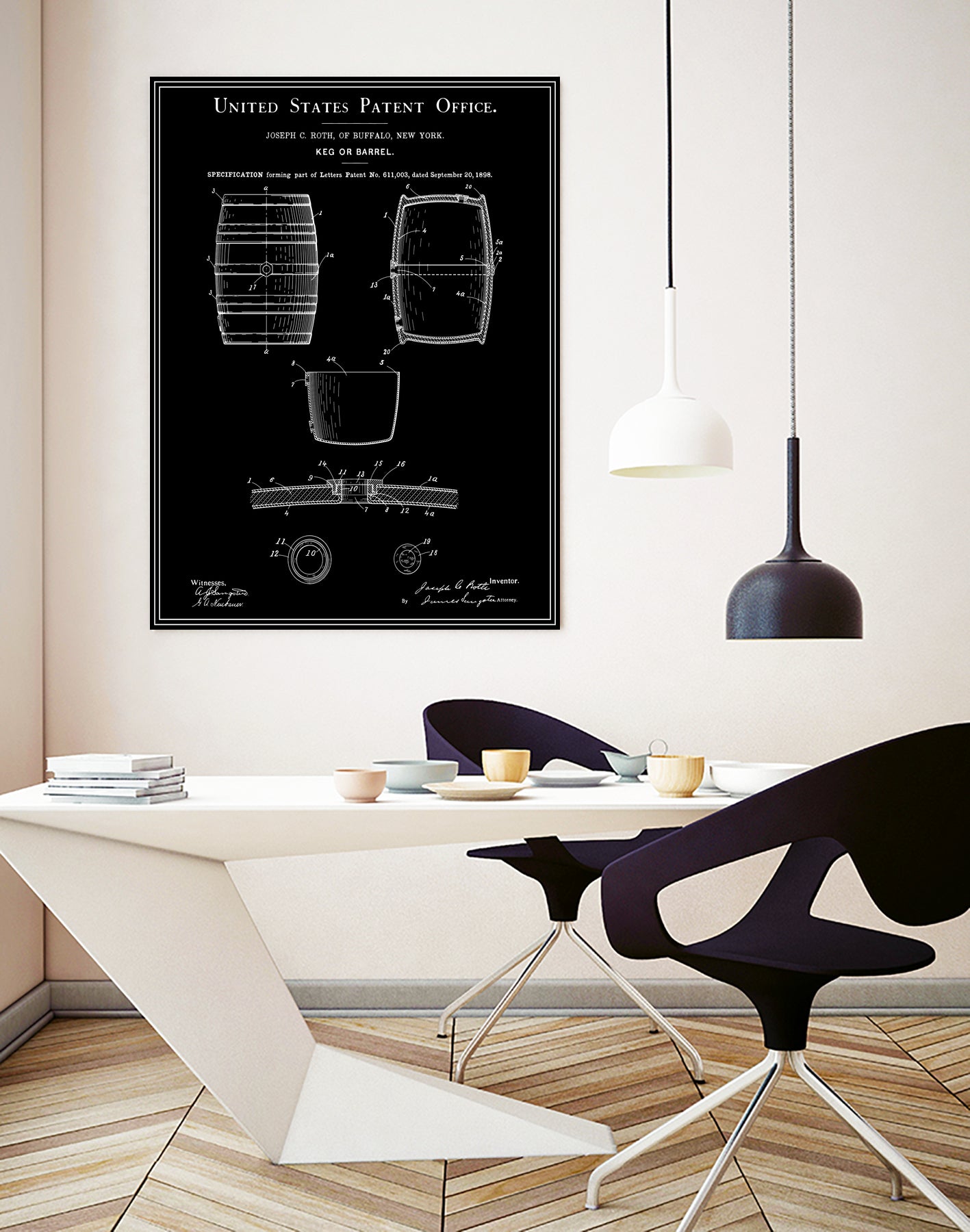 Beer Keg Patent - Black by Finlay McNevin on GIANT ART - black typography