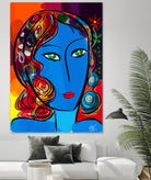 Pop Blue girl by Emmanuel Signorino on GIANT ART - blue digital painting