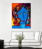 Pop Blue girl by Emmanuel Signorino on GIANT ART - blue digital painting