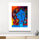 Pop Blue girl by Emmanuel Signorino on GIANT ART - blue digital painting