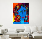 Pop Blue girl by Emmanuel Signorino on GIANT ART - blue digital painting